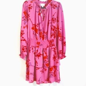 Sugarlips "Hot Pink" Floral Babydoll Style Dress in Size 1X (NWT)